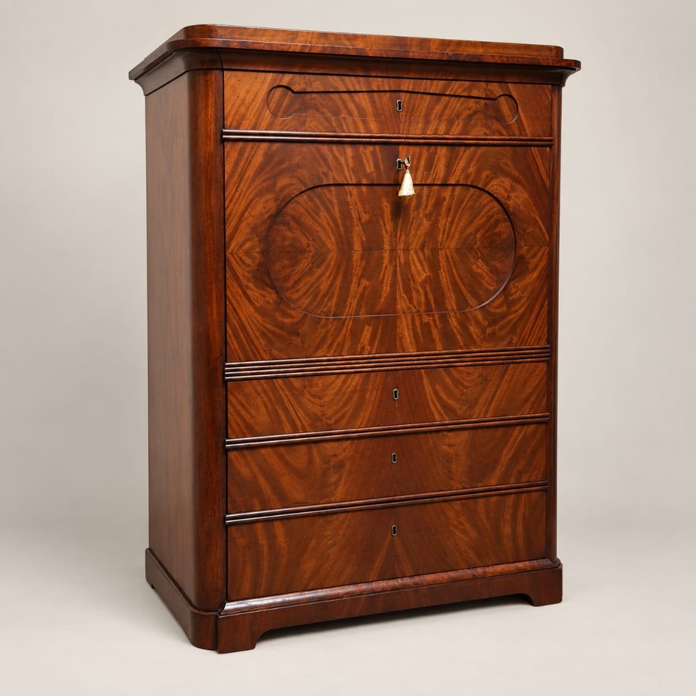 a mahogany biedermeier secretaire a abattant c1880