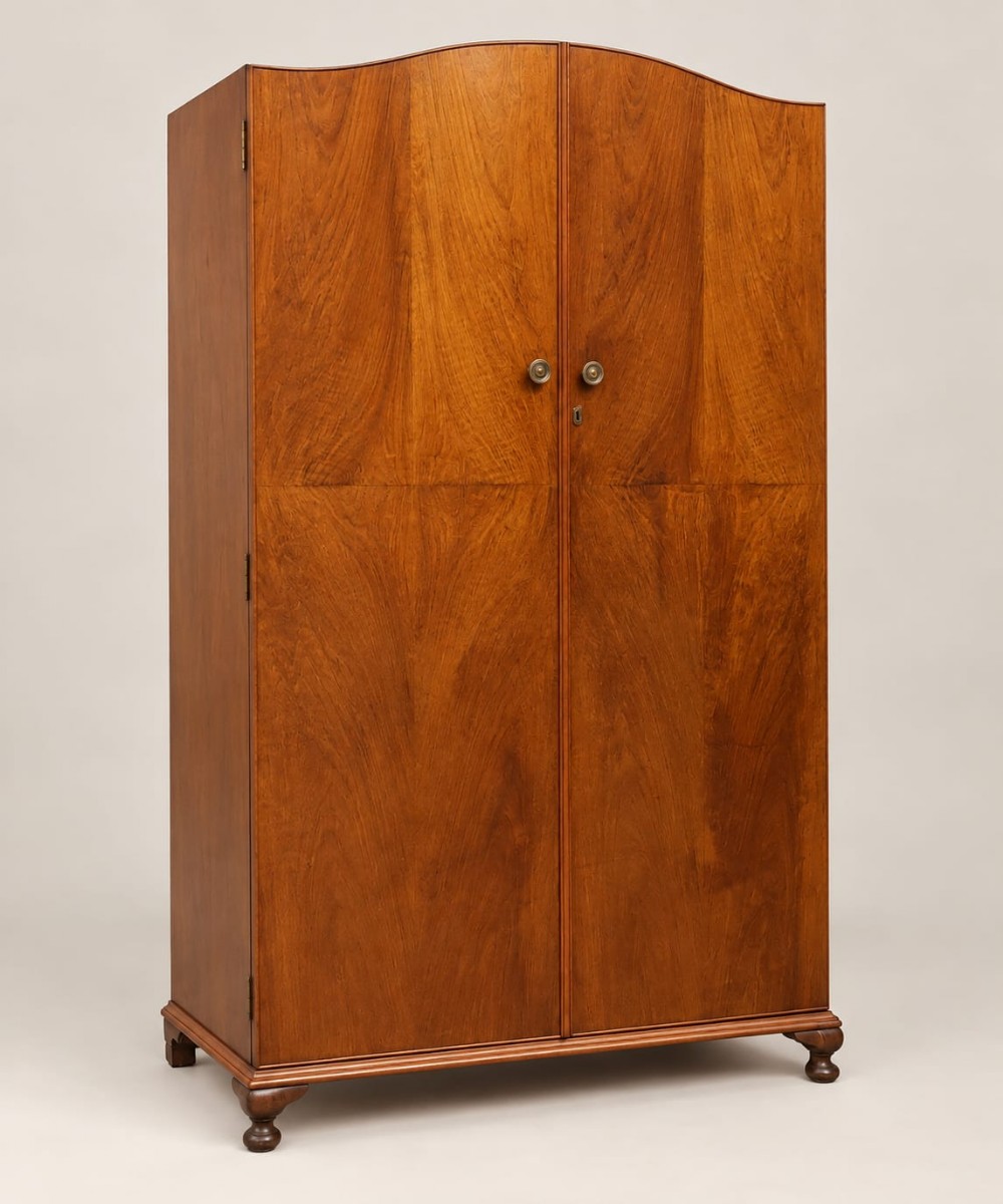 a burr walnut double wardrobe c1920