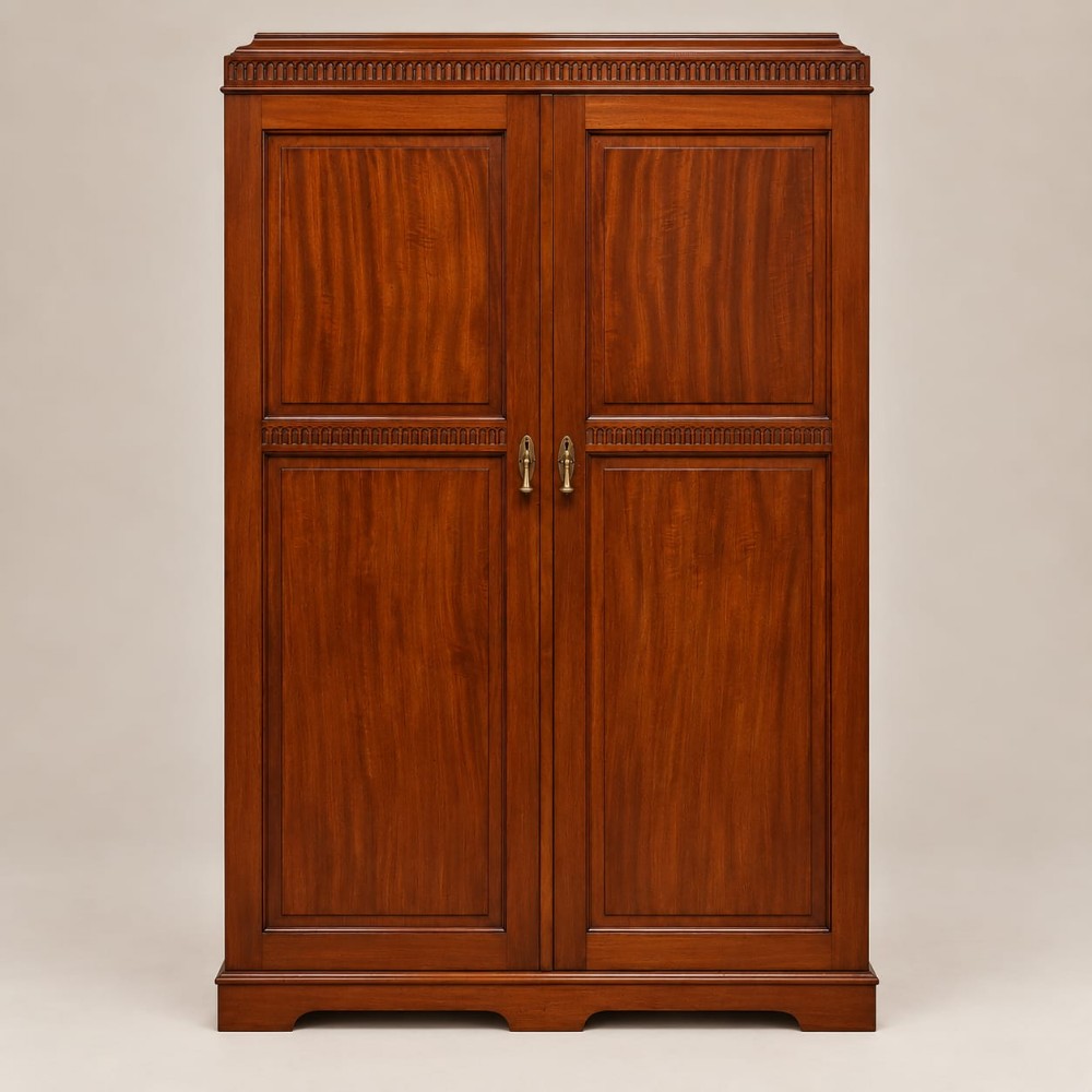 an edwardian mahogany double wardrobe c1900