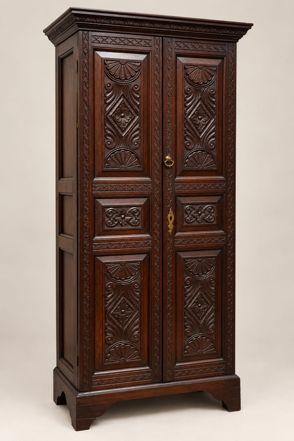 a george 3rd carved oak small cupboard c1800
