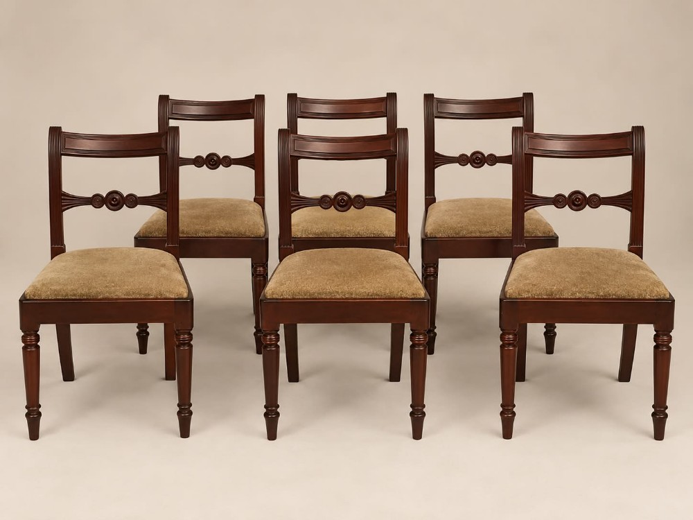 a set of six george 3rd mahogany dining chairs c1800