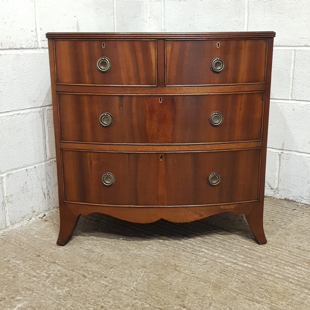 a small mahogany bow fronted chest of drawers c1920