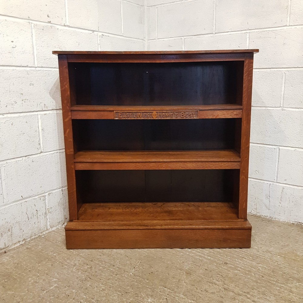 an arts and crafts oak open bookcase c1910